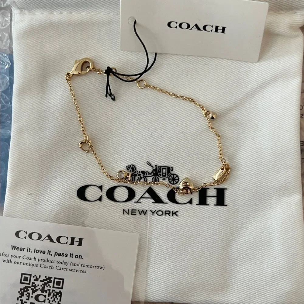 Coach Charm Bracelet - Gold - new